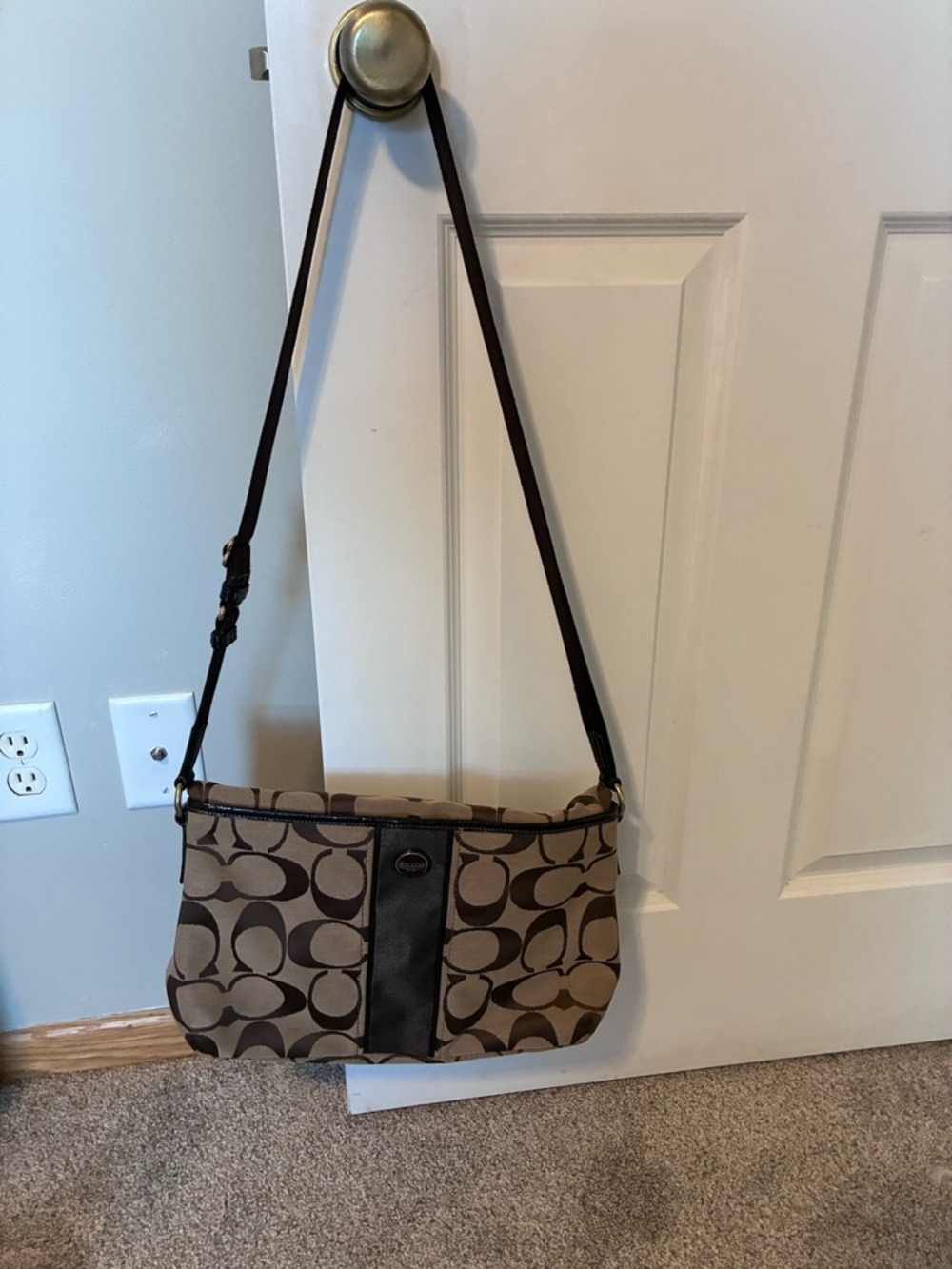 Coach Signature Canvas Tote in Brown and Tan - Picture 4 of 14